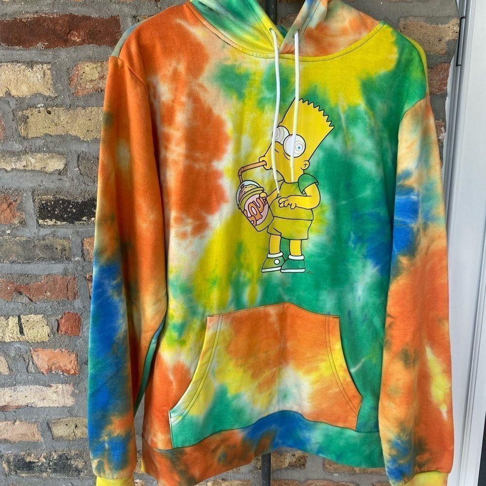 Official Simpsons Bart Simpson Slurpie Tie Dye Hoodie